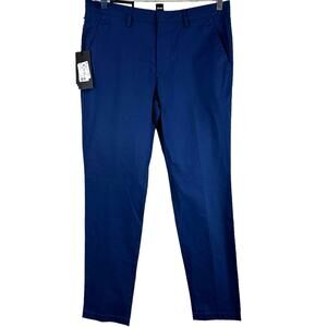 Boss By Hugo Boss NWT Men's Kaito Slim Fit Chinos Blue Size 32R Flat Front